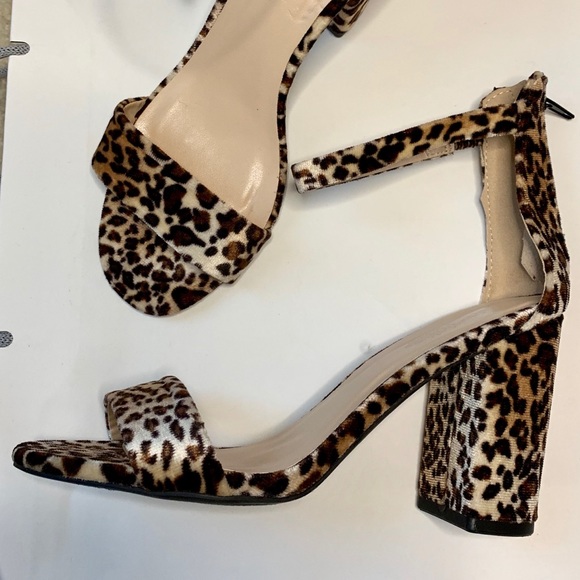 Charlotte Russe Shoes - Fuzzy Leopard Print Heels
